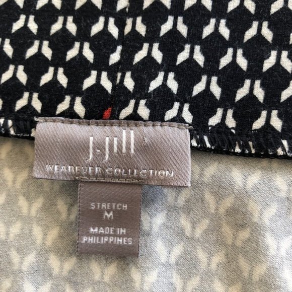 J Jill Wearever Collection Black/White Knit Skirt Sz M‎ - EUC - Picture 5 of 7